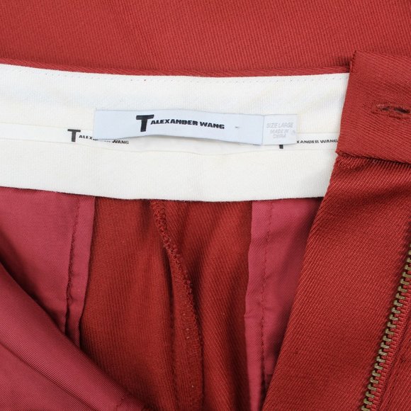 T Alexander Wang Pants High Rise Burnt Orange Tapered Ankle Trousers w/Pockets - Picture 11 of 11